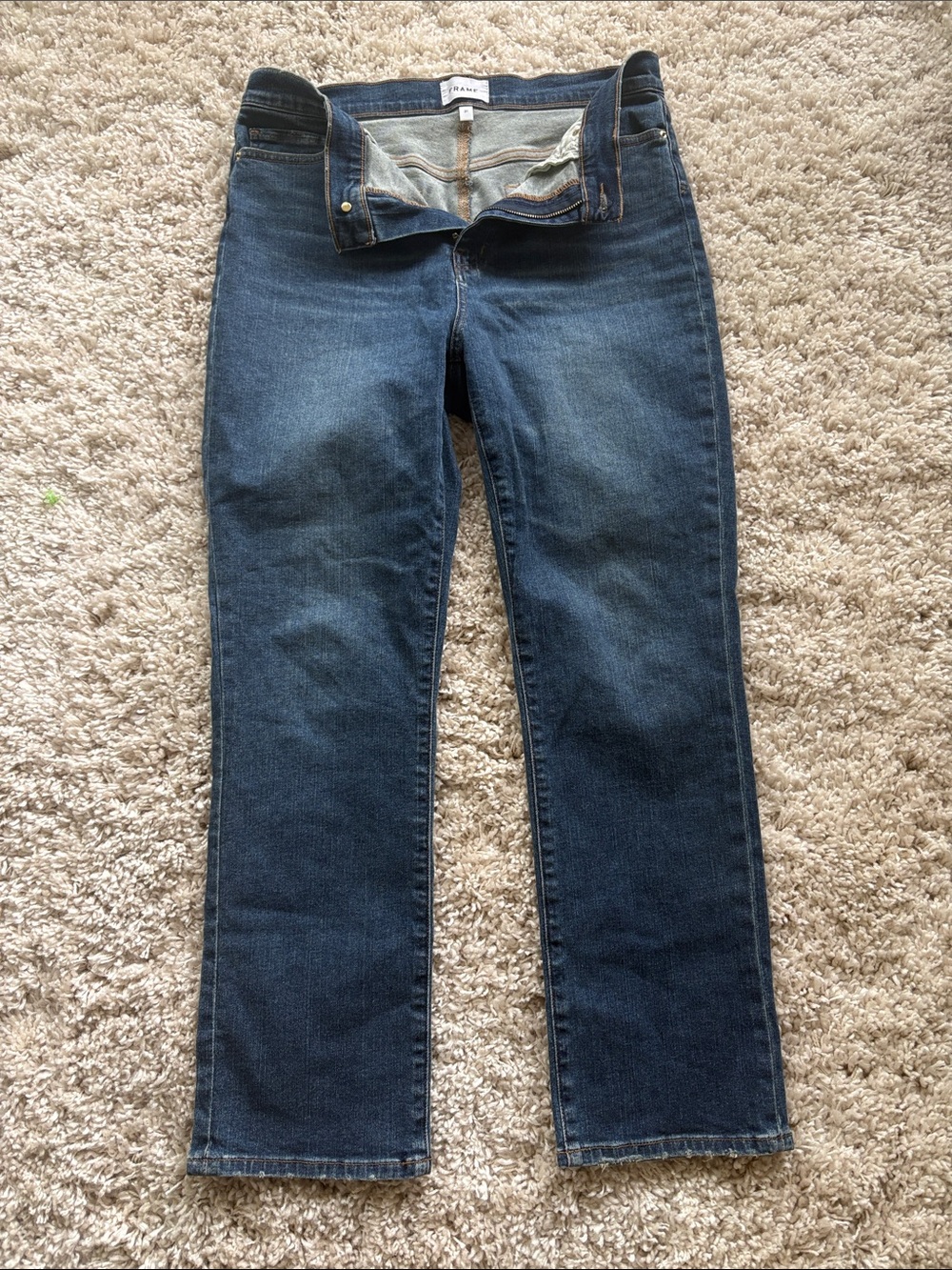 Frame Denim Indigo Straight-Leg Jeans